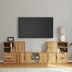 Muebles de TV 5 uds. con almacenaje "ODDA" madera maciza pino by , TV Furniture - Ref: Foro24-3365374, Price: 272,92 €, Disco...