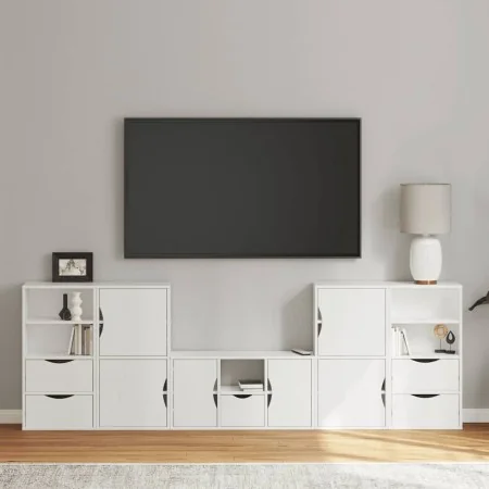 Muebles de TV 5 uds. con almacenaje "ODDA" blanco madera pino von , TV-Möbel - Ref: Foro24-3365383, Preis: 290,47 €, Rabatt: %