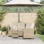 Sofá de jardín en forma de L con mesa y cojines ratán PE beige by , Outdoor sofas - Ref: Foro24-4103876, Price: 283,53 €, Dis...