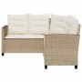 Sofá de jardín en forma de L con mesa y cojines ratán PE beige by , Outdoor sofas - Ref: Foro24-4103876, Price: 283,53 €, Dis...