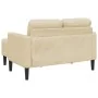 Sofá de 2 plazas con chaise longue en forma L tela crema 125 cm von , Sofas - Ref: Foro24-4107065, Preis: 217,33 €, Rabatt: %