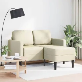 Sofá de 2 plazas con chaise longue en forma de L crema 125 cm by , Sofas - Ref: Foro24-4107084, Price: 197,71 €, Discount: %