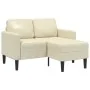 Sofá de 2 plazas con chaise longue en forma de L crema 125 cm by , Sofas - Ref: Foro24-4107084, Price: 197,71 €, Discount: %