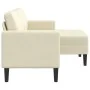 Sofá de 2 plazas con chaise longue en forma de L crema 125 cm by , Sofas - Ref: Foro24-4107084, Price: 197,71 €, Discount: %
