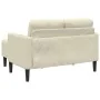 Sofá de 2 plazas con chaise longue en forma de L crema 125 cm by , Sofas - Ref: Foro24-4107084, Price: 197,71 €, Discount: %