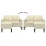 Sofá de 2 plazas con chaise longue en forma de L crema 125 cm by , Sofas - Ref: Foro24-4107084, Price: 197,71 €, Discount: %