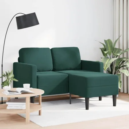 Sofá de 2 plazas con chaise longue forma L verde oscuro 125 cm by , Sofas - Ref: Foro24-4107071, Price: 281,89 €, Discount: %