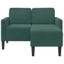 Sofá de 2 plazas con chaise longue forma L verde oscuro 125 cm by , Sofas - Ref: Foro24-4107071, Price: 281,89 €, Discount: %