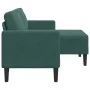 Sofá de 2 plazas con chaise longue forma L verde oscuro 125 cm by , Sofas - Ref: Foro24-4107071, Price: 281,89 €, Discount: %
