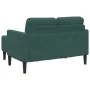 Sofá de 2 plazas con chaise longue forma L verde oscuro 125 cm by , Sofas - Ref: Foro24-4107071, Price: 281,89 €, Discount: %