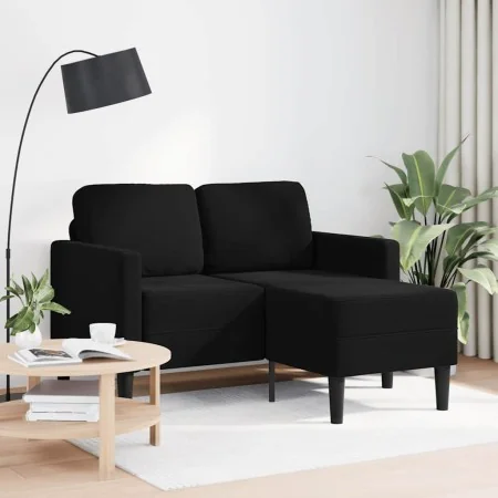 Sofá de 2 plazas con chaise longue en forma de L negro 125 cm by , Sofas - Ref: Foro24-4107073, Price: 252,70 €, Discount: %