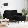 Sofá de 2 plazas con chaise longue en forma de L negro 125 cm by , Sofas - Ref: Foro24-4107073, Price: 252,70 €, Discount: %
