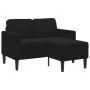 Sofá de 2 plazas con chaise longue en forma de L negro 125 cm by , Sofas - Ref: Foro24-4107073, Price: 252,70 €, Discount: %