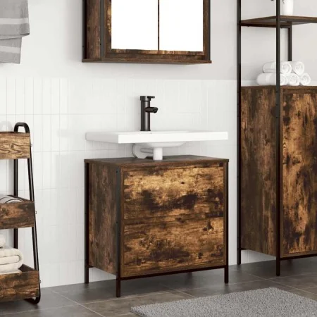 Mueble de baño con lavabo y cajones roble ahumado 60x34,5x60 cm von , Badezimmerwaschtische - Ref: Foro24-861884, Preis: 65,3...