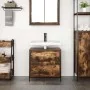 Mueble de baño con lavabo y cajones roble ahumado 60x34,5x60 cm von , Badezimmerwaschtische - Ref: Foro24-861884, Preis: 65,3...