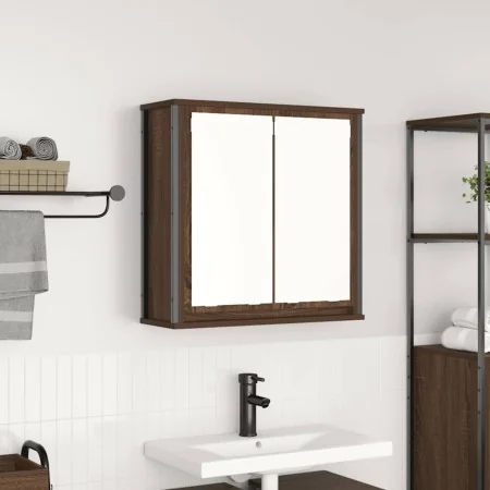 Mueble de baño de pared con espejo roble marrón 60x21x60 cm von , Badezimmerwaschtische - Ref: Foro24-861901, Preis: 67,45 €,...