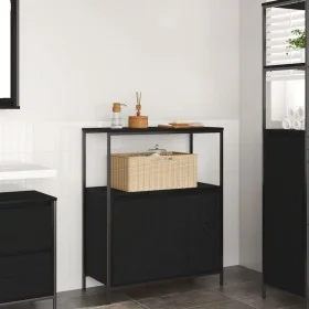 Mueble de baño con estantes roble negro 76,5x35x95 cm de , Tocadores de baño - Ref: Foro24-861917, Precio: 80,11 €, Descuento: %