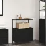 Mueble de baño con estantes roble negro 76,5x35x95 cm de , Tocadores de baño - Ref: Foro24-861917, Precio: 80,11 €, Descuento: %