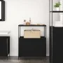 Mueble de baño con estantes roble negro 76,5x35x95 cm de , Tocadores de baño - Ref: Foro24-861917, Precio: 80,11 €, Descuento: %