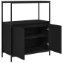 Mueble de baño con estantes roble negro 76,5x35x95 cm de , Tocadores de baño - Ref: Foro24-861917, Precio: 80,11 €, Descuento: %