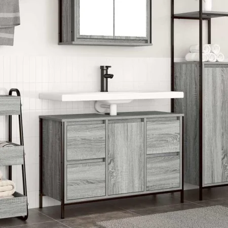 Mueble de lavabo con cajones gris Sonoma 90x34,5x60 cm de , Tocadores de baño - Ref: Foro24-861890, Precio: 98,74 €, Descuent...