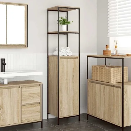 Mueble de baño con estantes roble Sonoma 36x35x165 cm von , Badezimmerwaschtische - Ref: Foro24-861908, Preis: 71,73 €, Rabat...