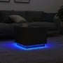 Mesa de centro con luces LED roble negro 50x50x40 cm de , Mesas de centro - Ref: Foro24-862259, Precio: 69,93 €, Descuento: %