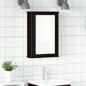 Armario con espejo para baño de madera roble negro 42x12x60 cm von , Badezimmerwaschtische - Ref: Foro24-862231, Preis: 50,88...