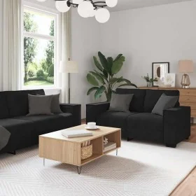 Juego de sofás con cojines 3 piezas terciopelo negro by , Sofas - Ref: Foro24-3324623, Price: 640,04 €, Discount: %