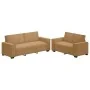 Juego de sofás con cojines 2 piezas terciopelo marrón by , Sofas - Ref: Foro24-3324707, Price: 458,42 €, Discount: %