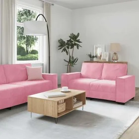 Juego de sofás con cojines 3 piezas terciopelo rosa by , Sofas - Ref: Foro24-3324621, Price: 669,26 €, Discount: %