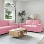 Juego de sofás con cojines 3 piezas terciopelo rosa de , Sofás - Ref: Foro24-3324621, Precio: 669,26 €, Descuento: %