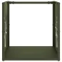 Leñero verde oliva 40x40x40 cm Acero laminado en frío de , Bolsas y soportes de leña - Ref: Foro24-864246, Precio: 48,98 €, D...