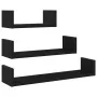 Estantes de pared 3 uds. Madera de ingeniería de roble negro by , Shelves and shelves - Ref: Foro24-862405, Price: 20,41 €, D...