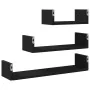 Estantes de pared 3 uds. Madera de ingeniería de roble negro by , Shelves and shelves - Ref: Foro24-862405, Price: 20,41 €, D...