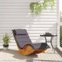 Tumbona mecedora con cojín de madera maciza de acacia by , Loungers - Ref: Foro24-4103883, Price: 166,60 €, Discount: %