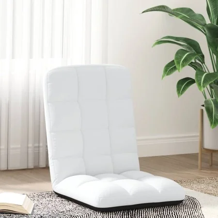 Silla de suelo plegable de tela blanca 71x51x62 cm de , Sillas de suelo - Ref: Foro24-4019743, Precio: 62,25 €, Descuento: %