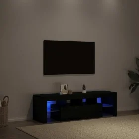 Mueble de TV con luces LED roble negro 140x36,5x40 cm de , Muebles TV - Ref: Foro24-862030, Precio: 104,99 €, Descuento: %