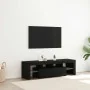 Mueble de TV con luces LED roble negro 140x36,5x40 cm de , Muebles TV - Ref: Foro24-862030, Precio: 104,99 €, Descuento: %