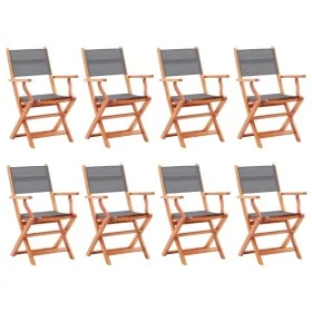 Sillas jardín plegables 8 uds madera eucalipto textilene gris von , Gartenstühle - Ref: Foro24-3086965, Preis: 522,84 €, Raba...