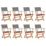 Sillas jardín plegables 8 uds madera eucalipto textilene gris by , Garden chairs - Ref: Foro24-3086965, Price: 522,84 €, Disc...