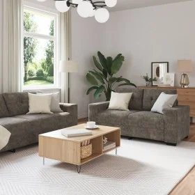 Set de Sofá de 2 Piezas con Cojines en Cuero Sintético Gris Oscuro by , Sofas - Ref: Foro24-3324720, Price: 506,61 €, Discoun...