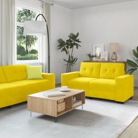 Juego de Sofá de 2 Piezas con Cojines de Terciopelo Amarillo by , Sofas - Ref: Foro24-3324727, Price: 464,43 €, Discount: %
