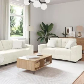 Conjunto de Sofá de 2 Piezas con Cojines Velvet Crema by , Sofas - Ref: Foro24-3324729, Price: 470,25 €, Discount: %