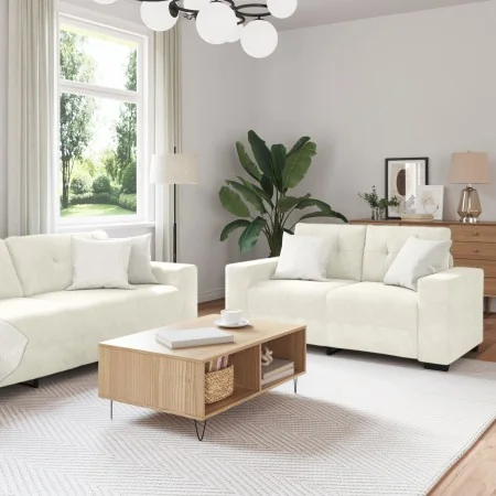 Conjunto de Sofá de 2 Piezas con Cojines Velvet Crema von , Sofas - Ref: Foro24-3324729, Preis: 470,25 €, Rabatt: %