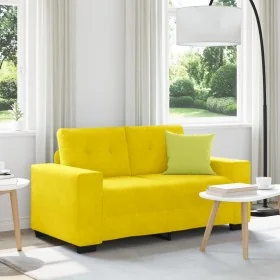 Sofá Loveseat Amarillo 120 cm de Terciopelo by , Sofas - Ref: Foro24-4105116, Price: 210,76 €, Discount: %