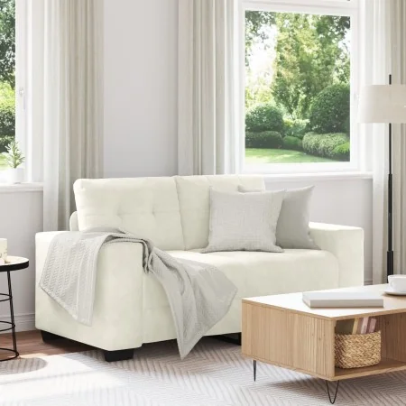 Sofá Loveseat Crema 120 cm de Terciopelo by , Sofas - Ref: Foro24-4105118, Price: 213,34 €, Discount: %