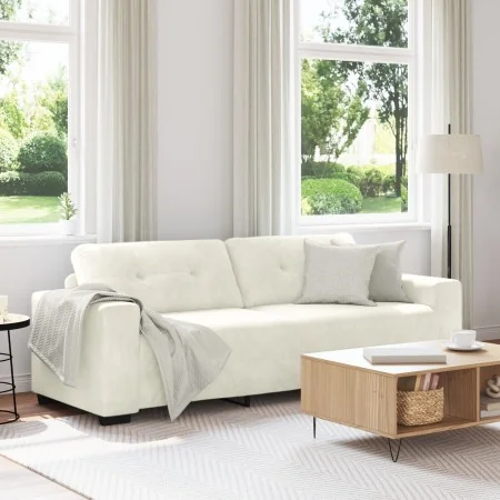 Sofá de 3 plazas en crema de 180 cm de terciopelo de , Sofás - Ref: Foro24-4105142, Precio: 260,16 €, Descuento: %