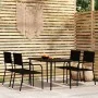 Juego de comedor de jardín 5 piezas negro by , Garden sets - Ref: Foro24-3099591, Price: 218,84 €, Discount: %