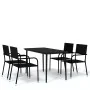 Juego de comedor de jardín 5 piezas negro by , Garden sets - Ref: Foro24-3099591, Price: 218,84 €, Discount: %
